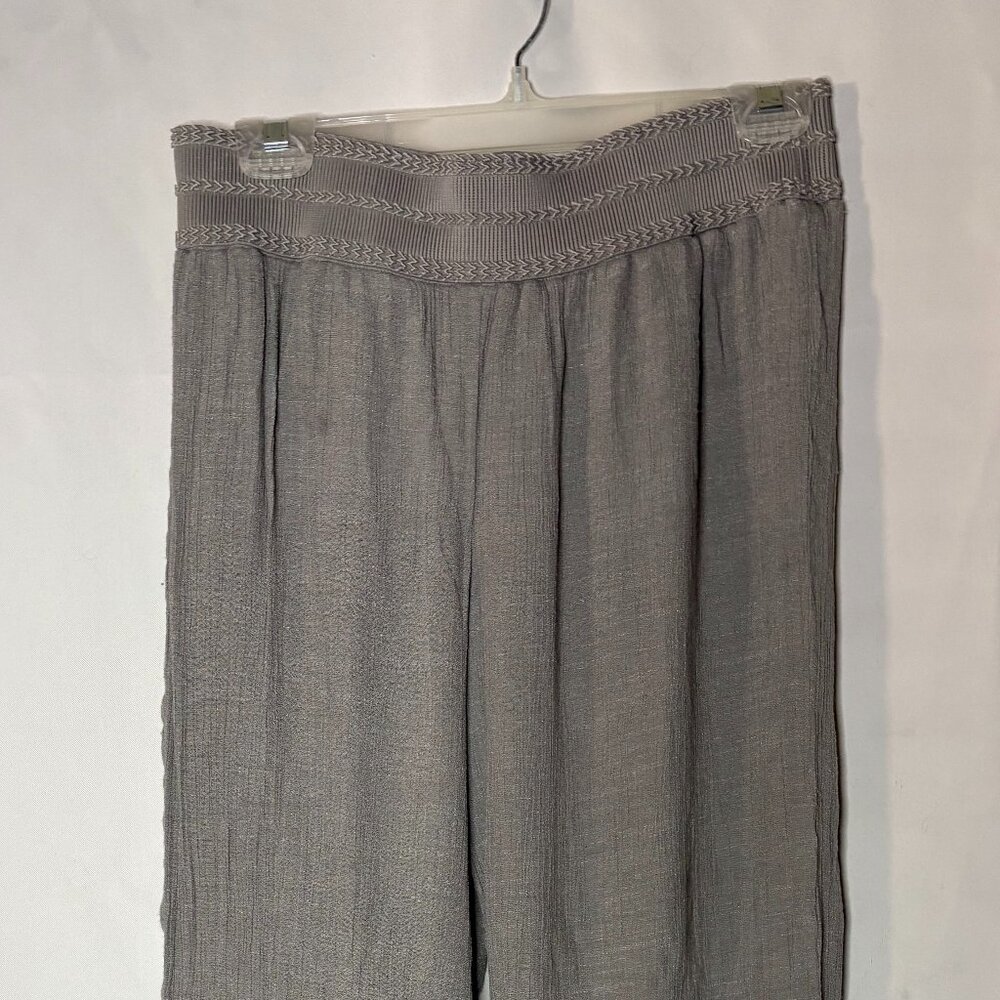 Women's Apt 9  Size M - Gray Casual Elastic Waist Pants w/ Lining 28" x 29.5"